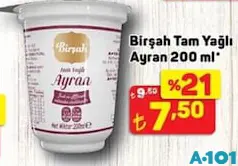 BİRŞAH TAM YAĞLI AYRAN 200 ML